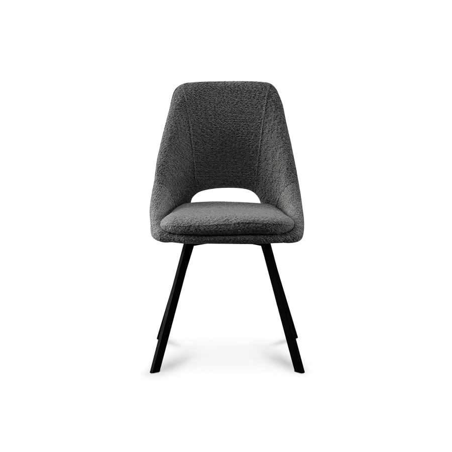 Lot de 2 chaises effet peau de mouton gris foncé