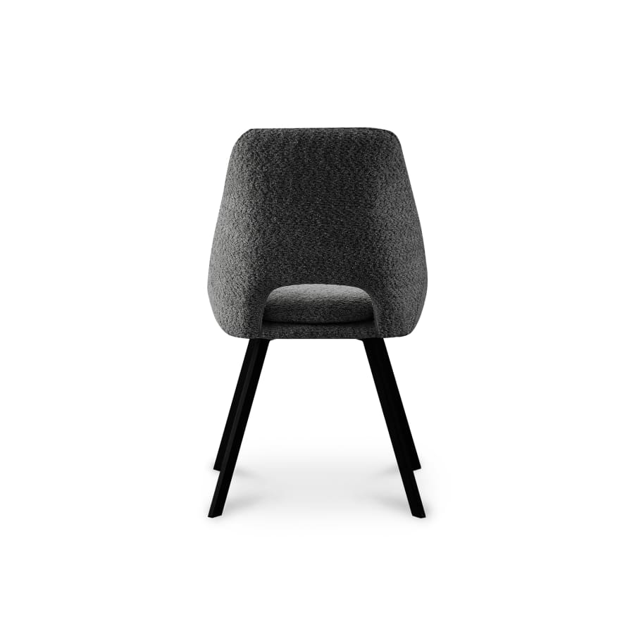 Lot de 2 chaises effet peau de mouton gris foncé