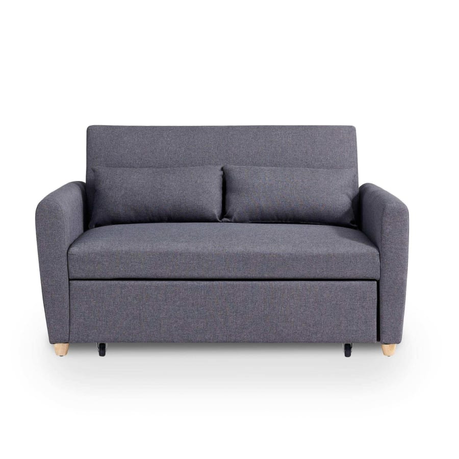 Canap&eacute; 2 places convertible scandinave en tissu gris fonc&eacute;