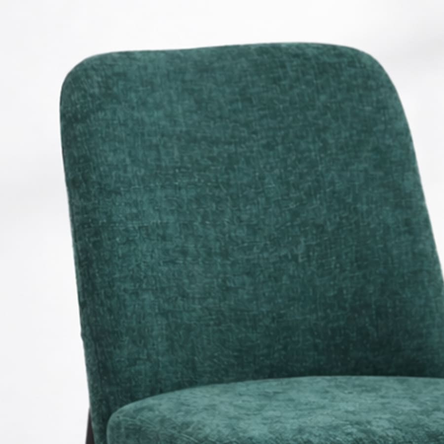 Lot de 2 chaises en tissu vert pieds en m&eacute;tal noir