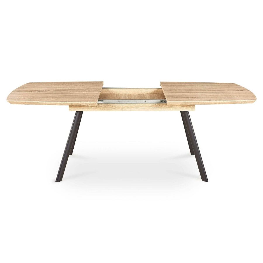 Table à manger extensible contemporaine couleur chêne 6-8 personnes