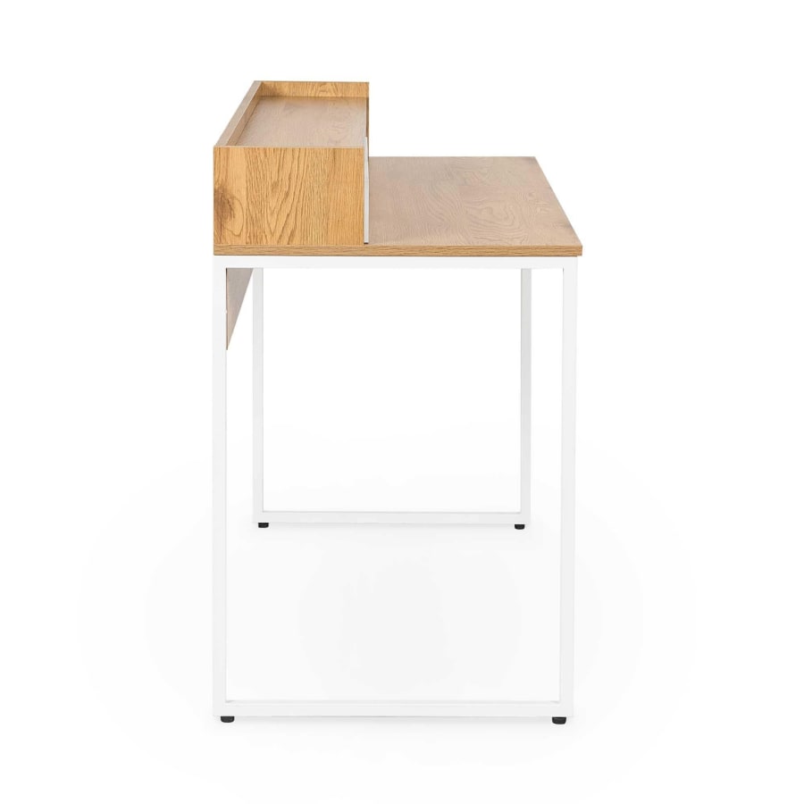 Bureau scandinave avec tiroirs en bois et m&eacute;tal