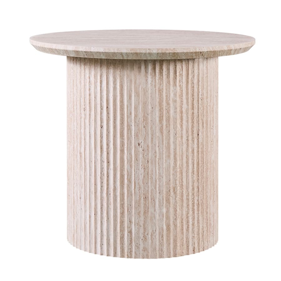 Table d'appoint couleur travertin D50 cm