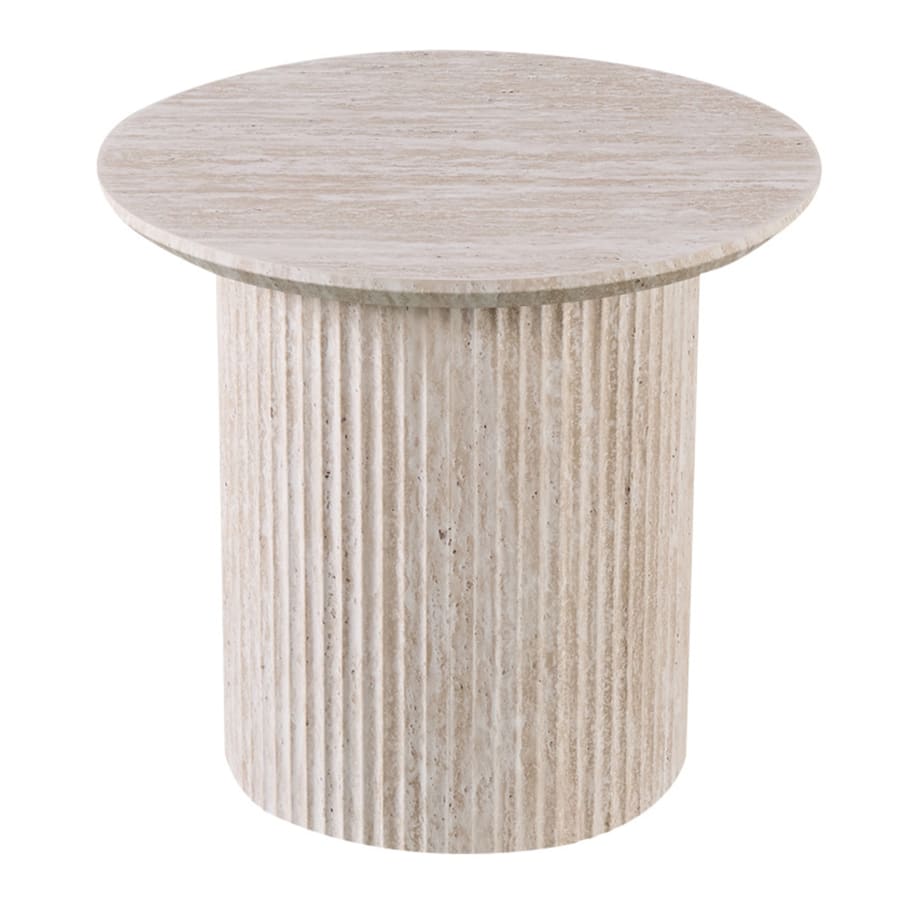 Table d'appoint couleur travertin D50 cm
