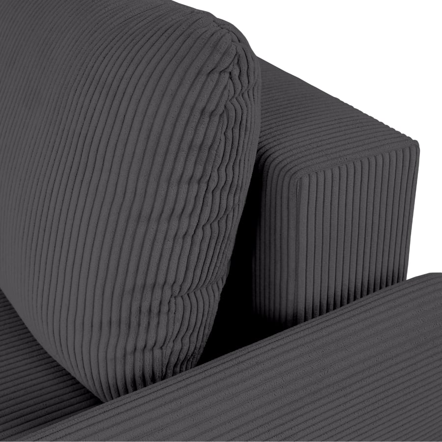 Canap&eacute; d'angle convertible et r&eacute;versible avec coffre en tissu gris fonc&eacute;