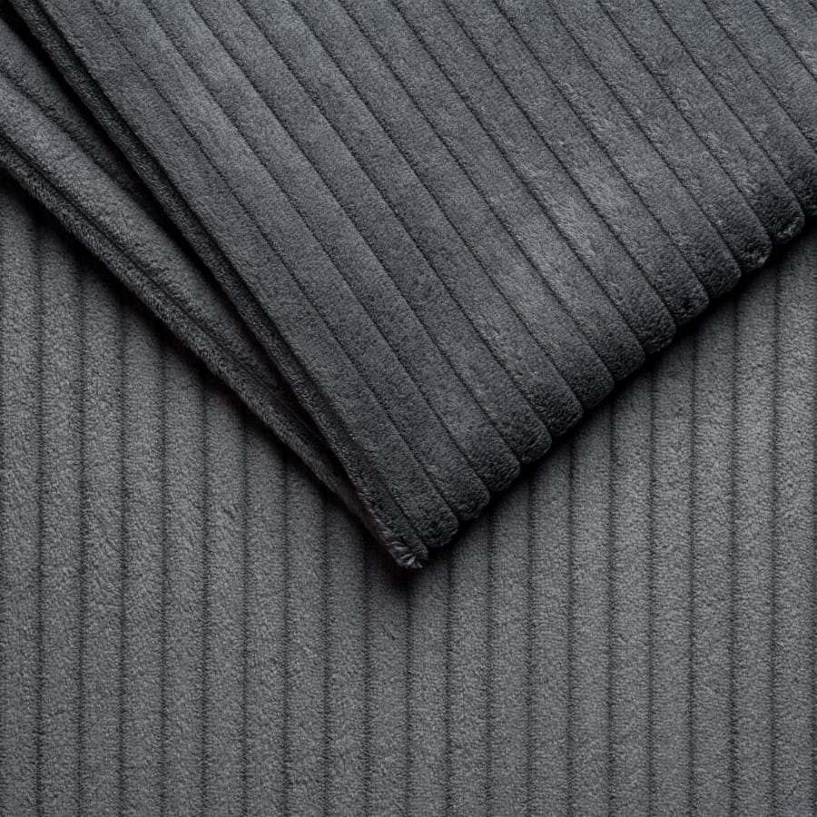 Canap&eacute; d'angle convertible et r&eacute;versible avec coffre en tissu gris fonc&eacute;