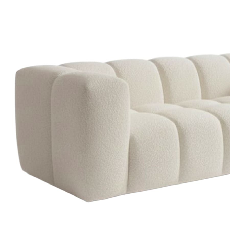 Canap&eacute; 3 places tissu bouclette beige