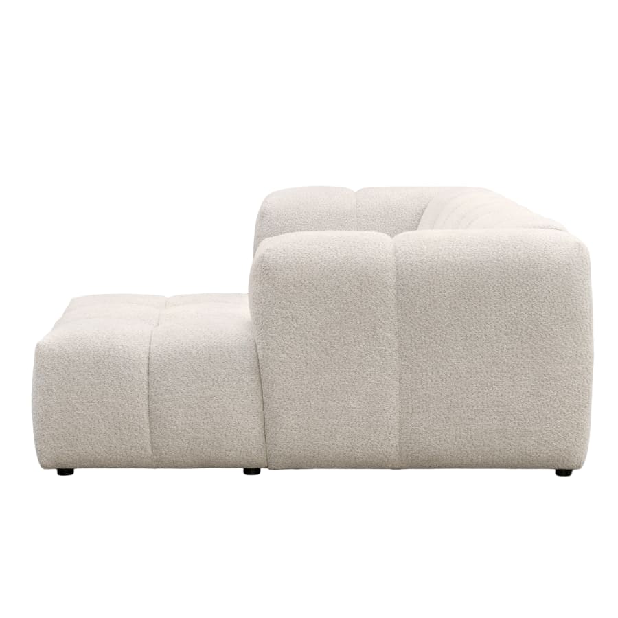 Canap&eacute; d'angle tissu bouclette beige - Angle droit