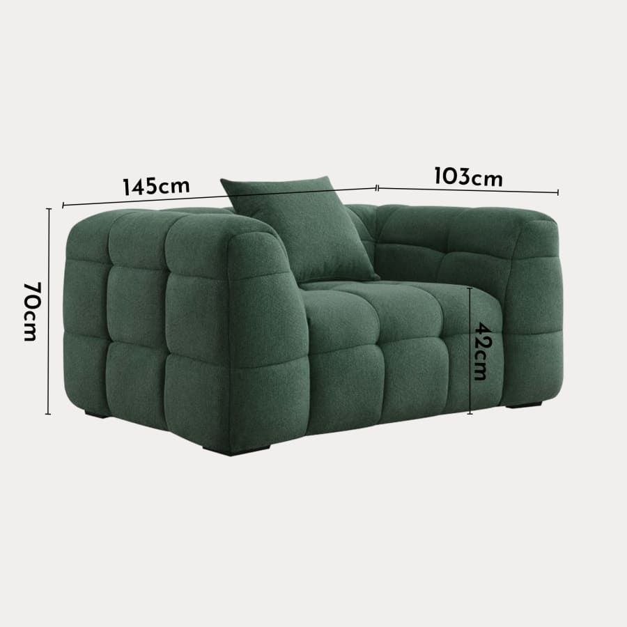 Fauteuil en tissu vert