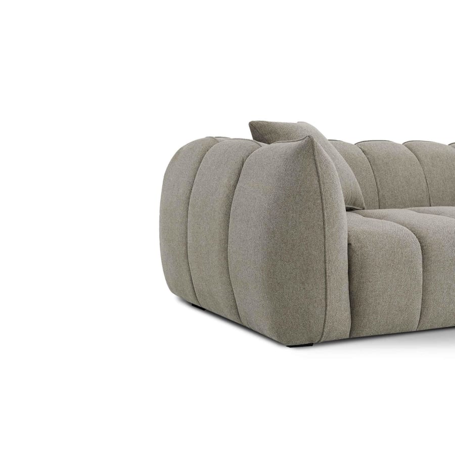 Canap&eacute; 3 places en tissu taupe