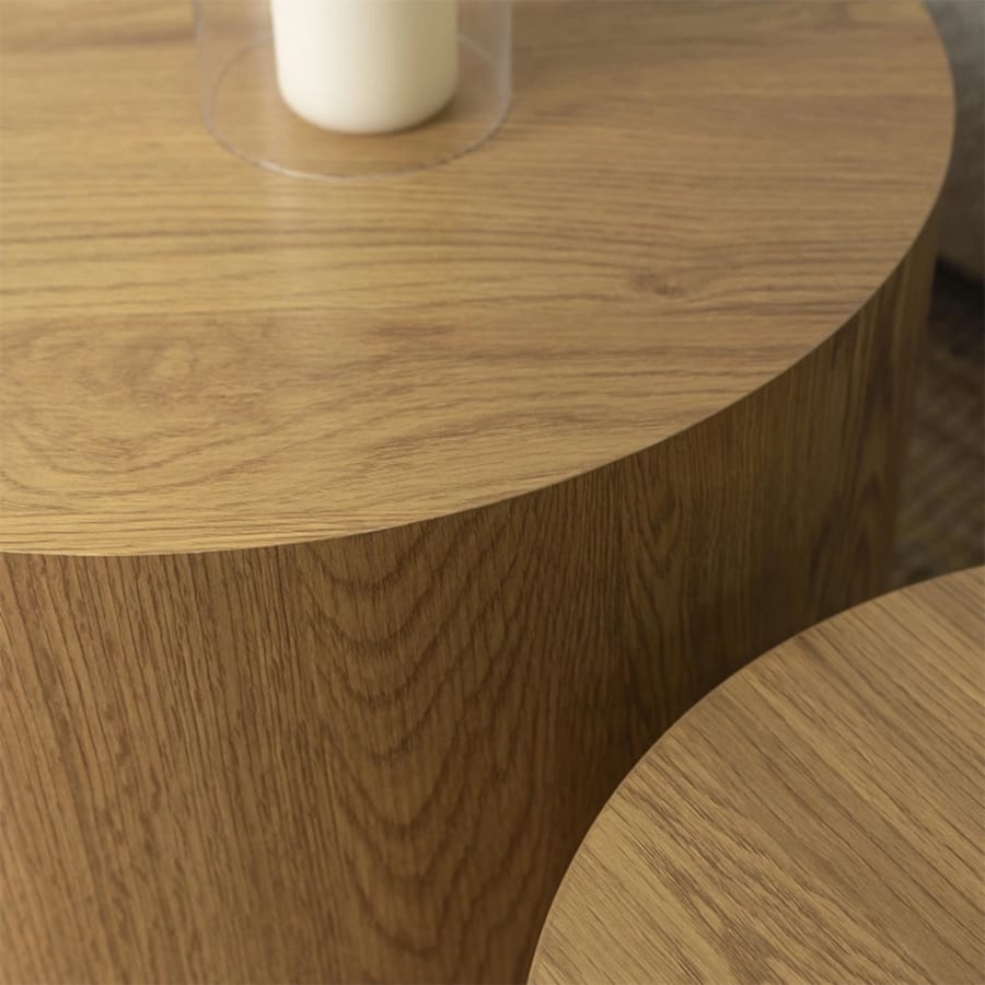 Lot de 2 tables basses couleur bois clair