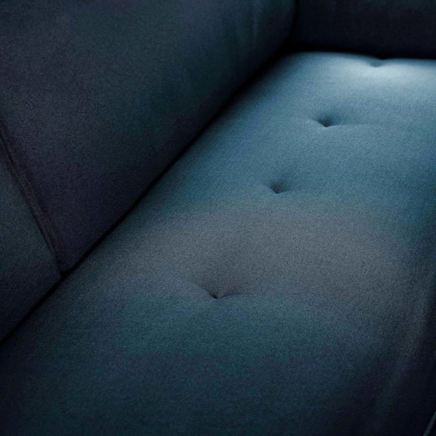 Canap&eacute; d'angle en tissu bleu canard convertible modulable Angle Droit