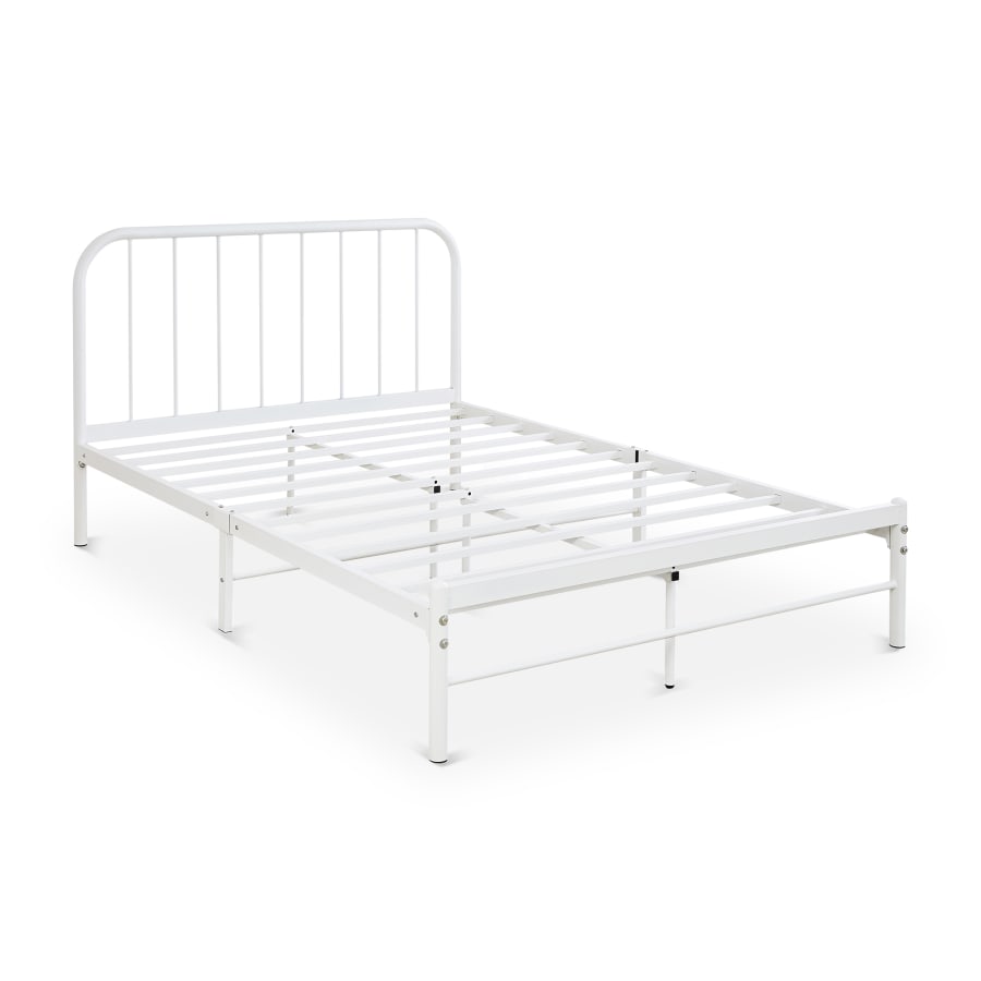 Lit double m&eacute;tal blanc 160x200 cm