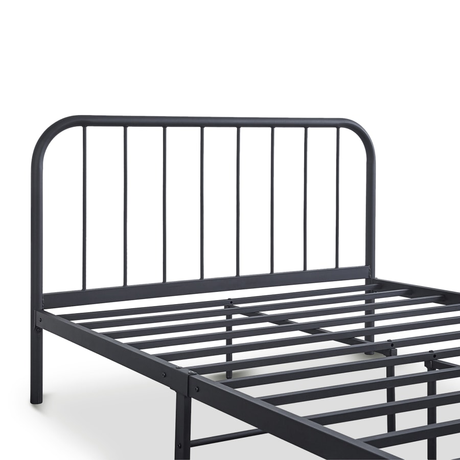 Lit double m&eacute;tal noir 140x190 cm