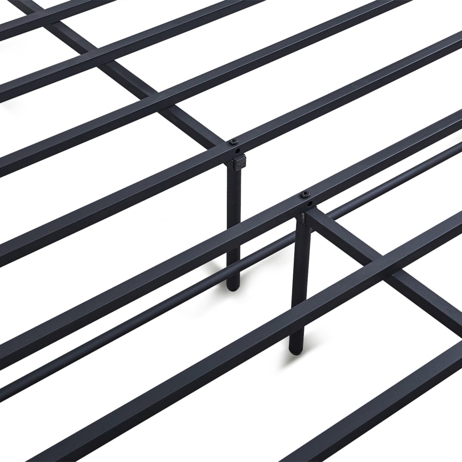 Lit double m&eacute;tal noir 140x190 cm