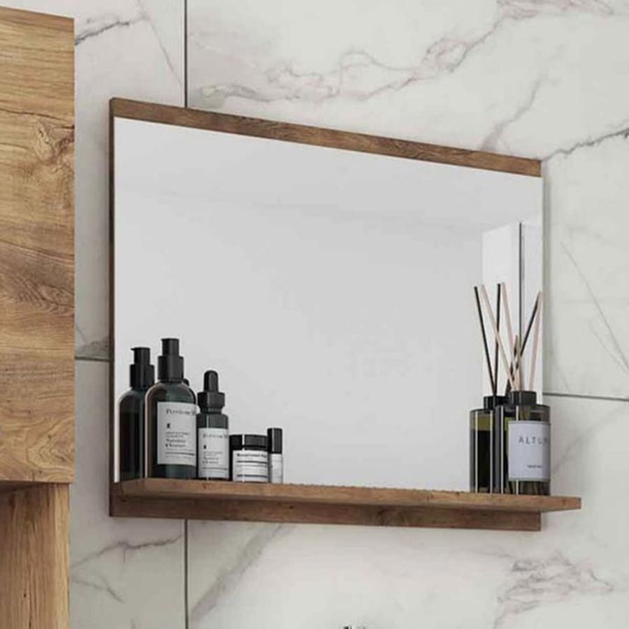 Ensemble meubles salle de bain suspendu - Bois clair