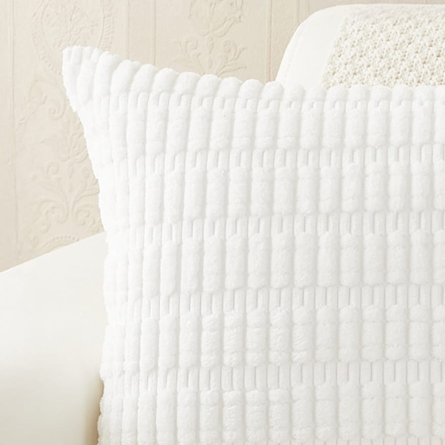 Coussin carré en tissu blanc 43x43 cm