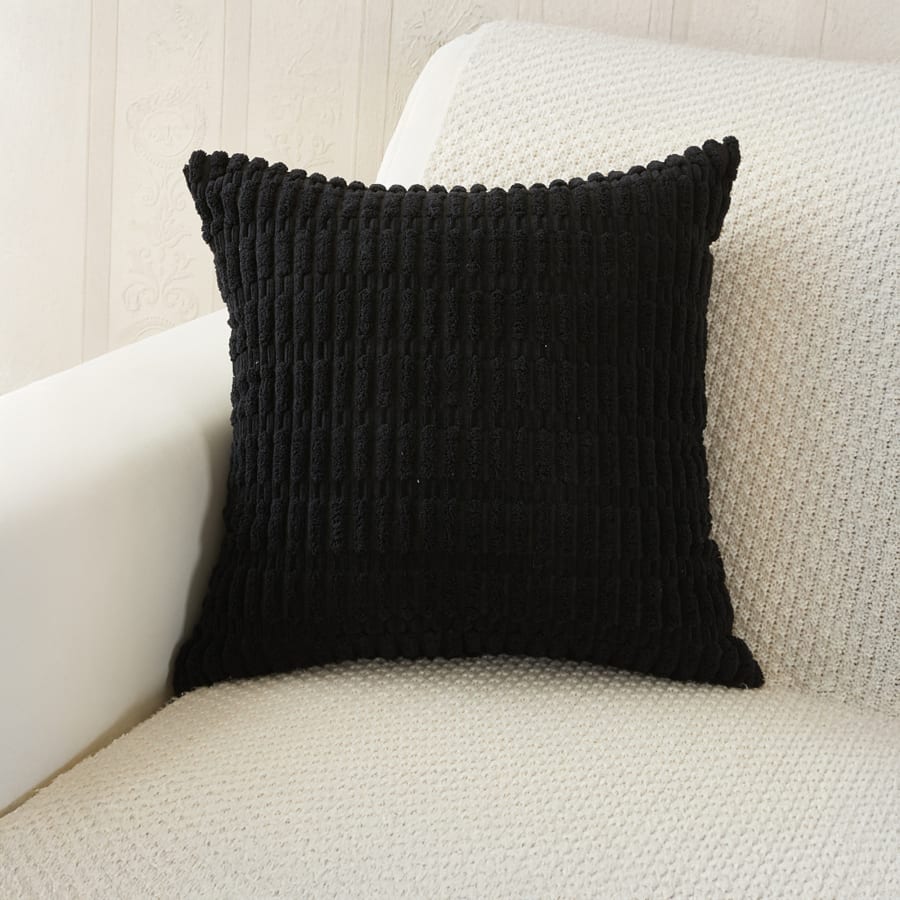 Coussin carré en tissu noir 43x43 cm