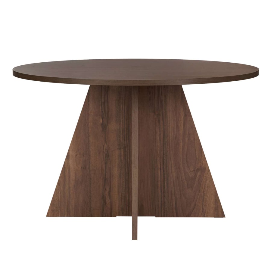 Table &agrave; manger ronde couleur bois fonc&eacute; D120 cm