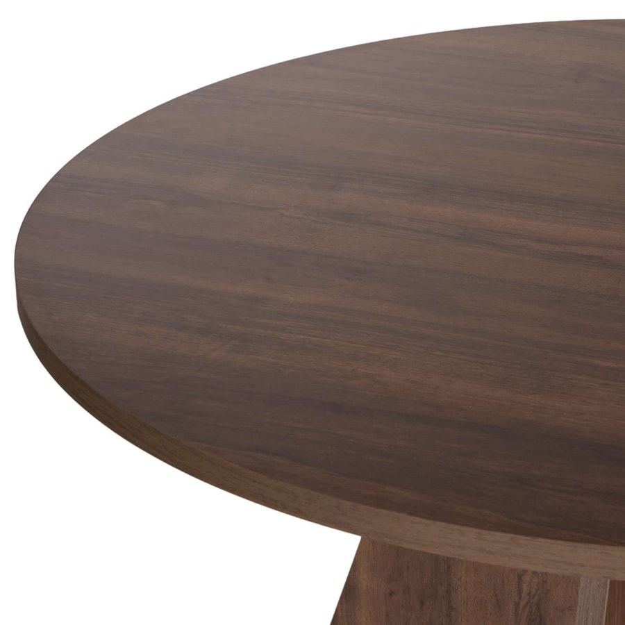 Table &agrave; manger ronde couleur bois fonc&eacute; D120 cm