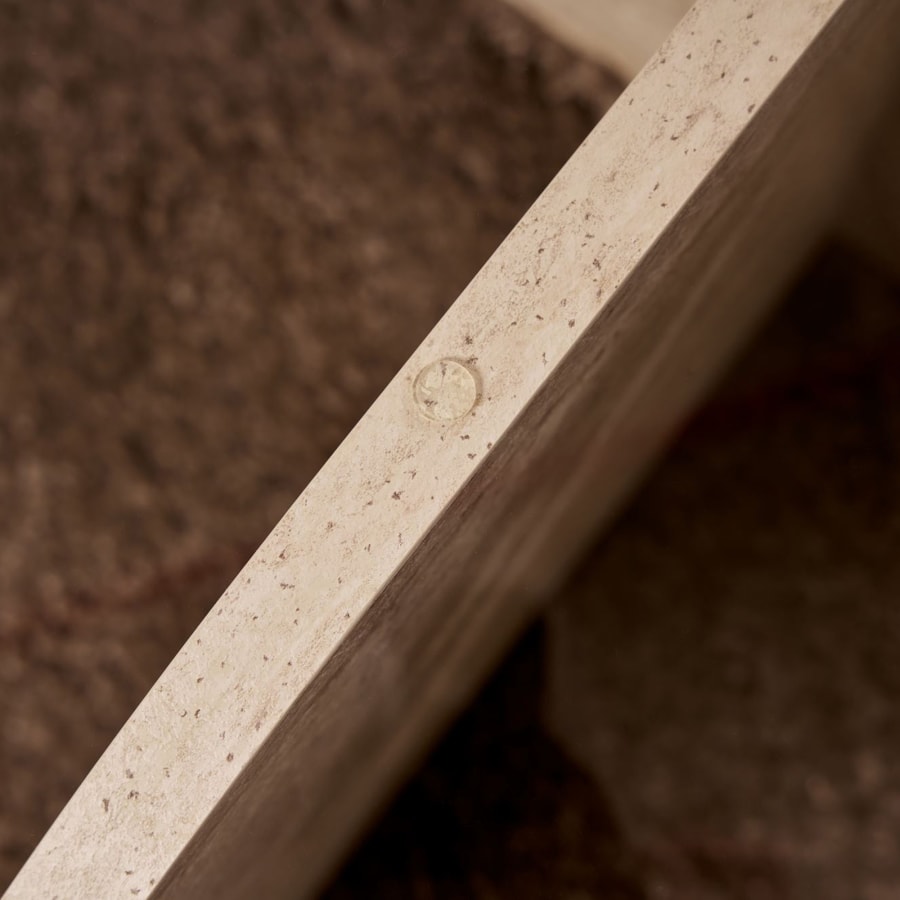 Table basse ronde en verre pi&egrave;tement beige D75 cm