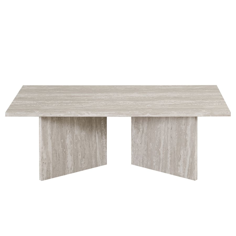 Table basse rectangulaire couleur travertin gris 125 cm