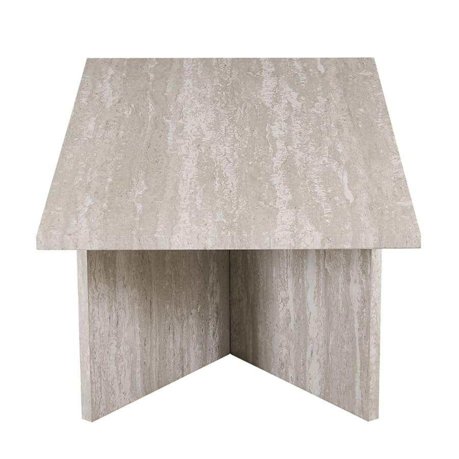 Table basse rectangulaire couleur travertin gris 125 cm