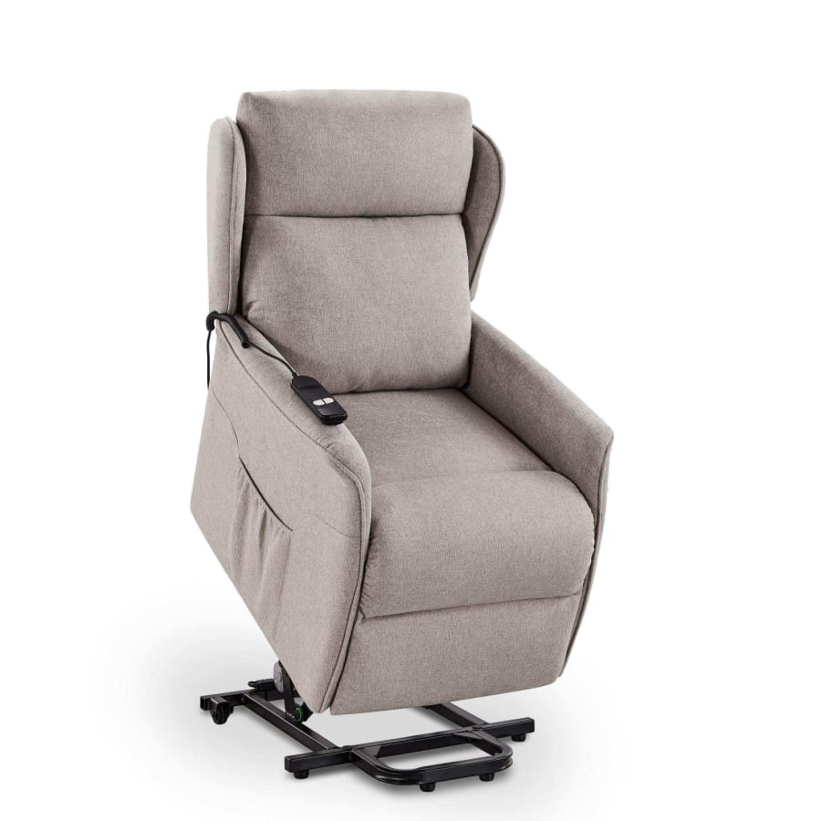 Fauteuil releveur relax  &agrave; commande &eacute;lectrique en tissu beige