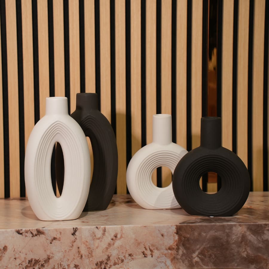 Vase en céramique noir H22 cm