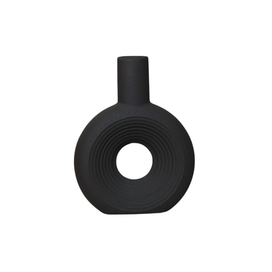 Vase en céramique noir H22 cm
