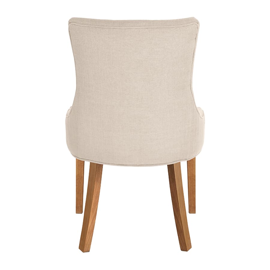 Lot de 2 chaises en tissu beige piètement bois