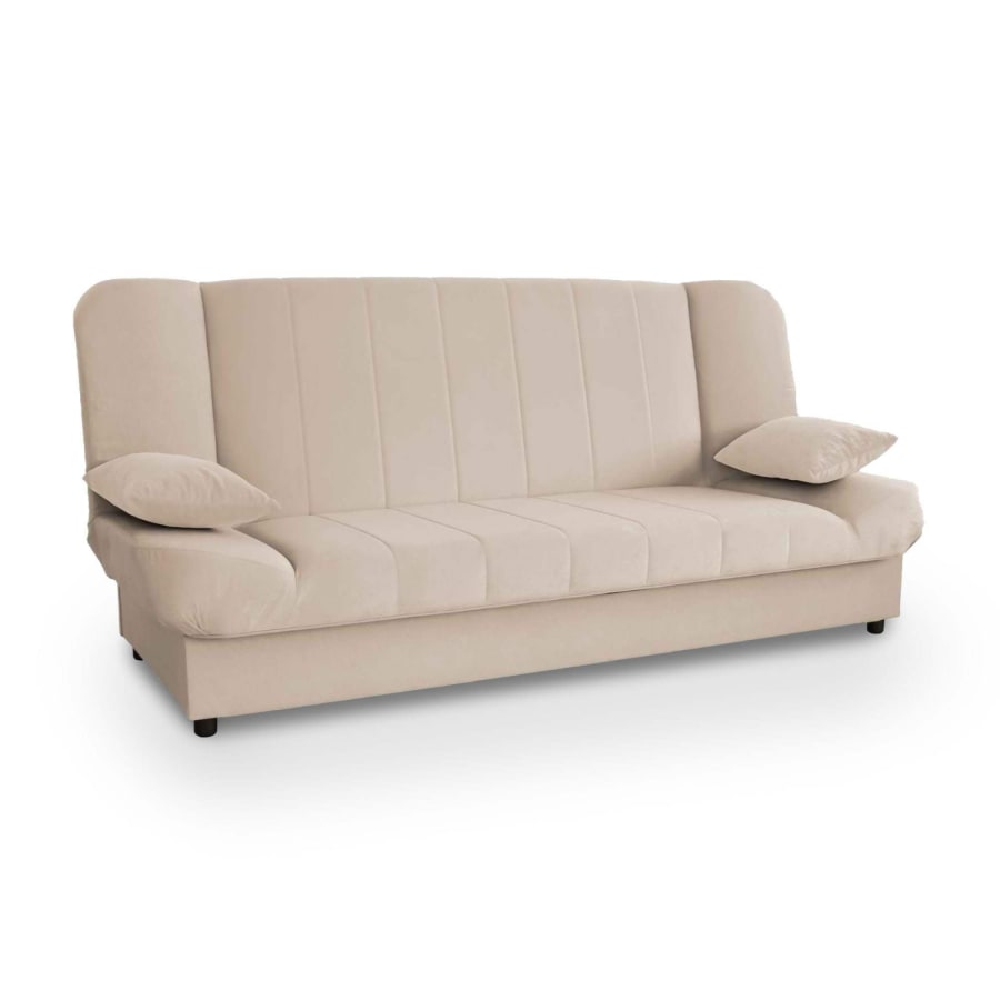 Banquette clic clac convertible en tissu beige