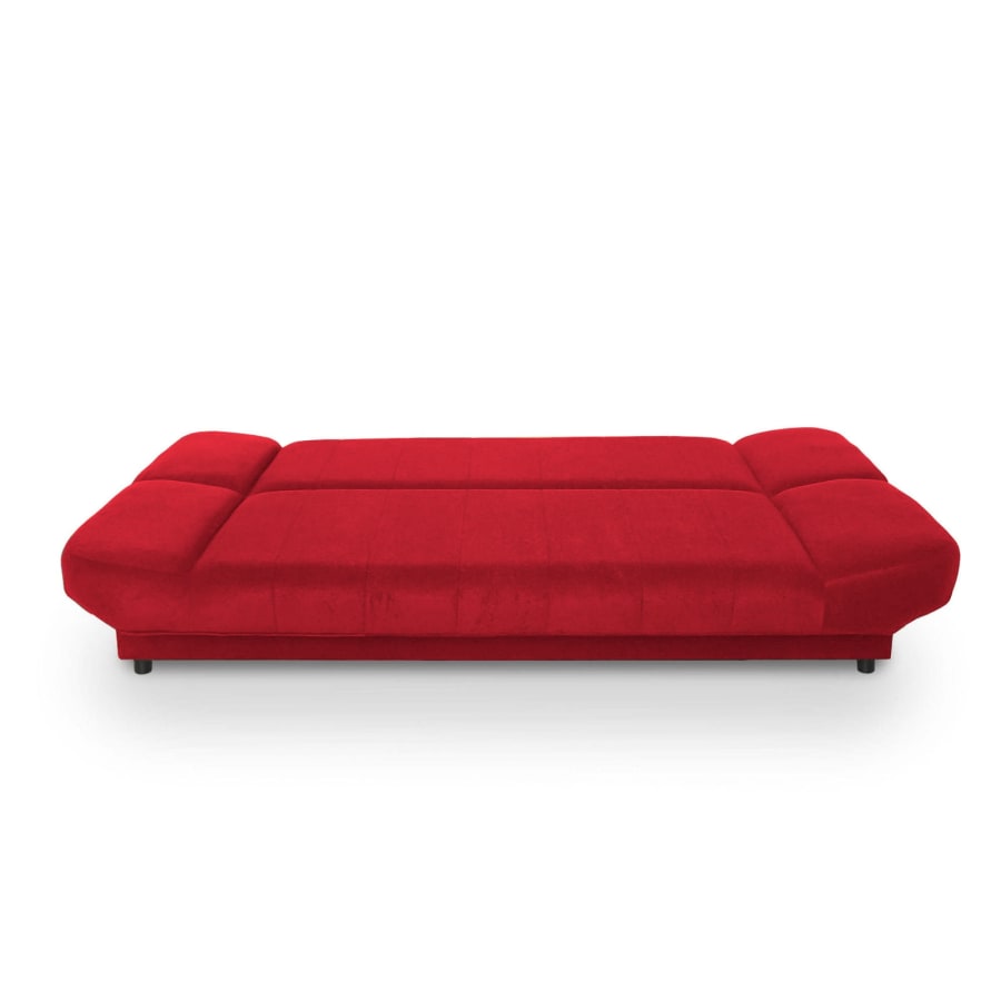 Banquette clic clac convertible en tissu rouge