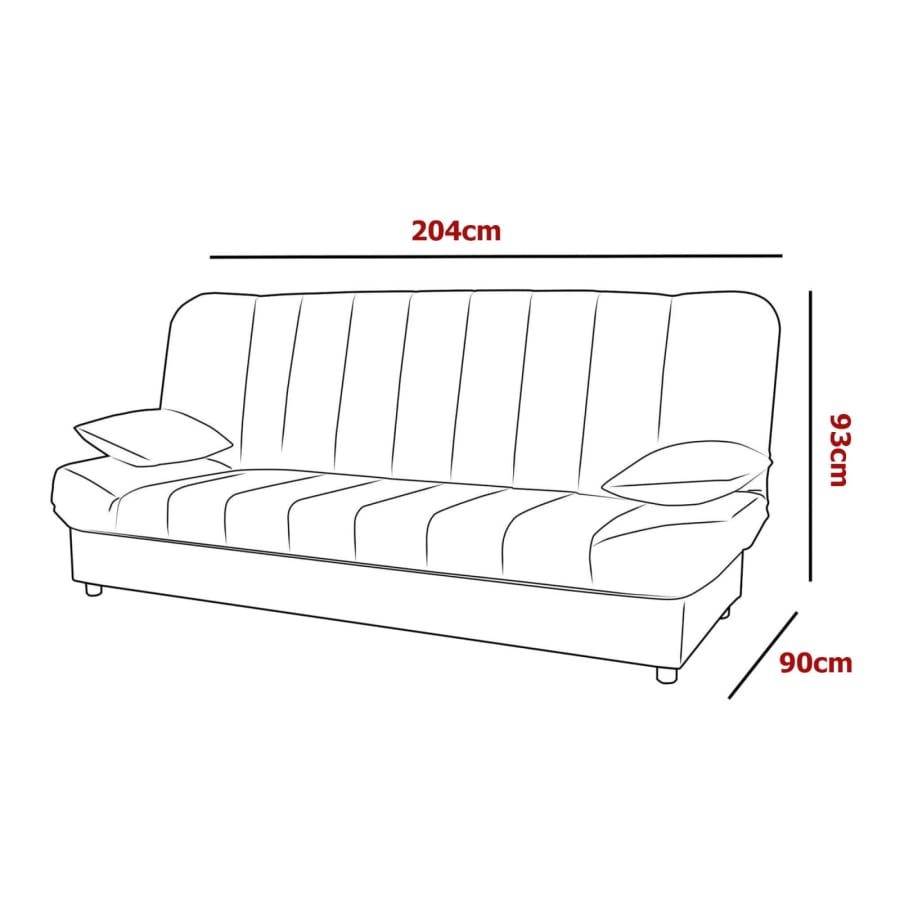 Banquette clic clac convertible en tissu rouge