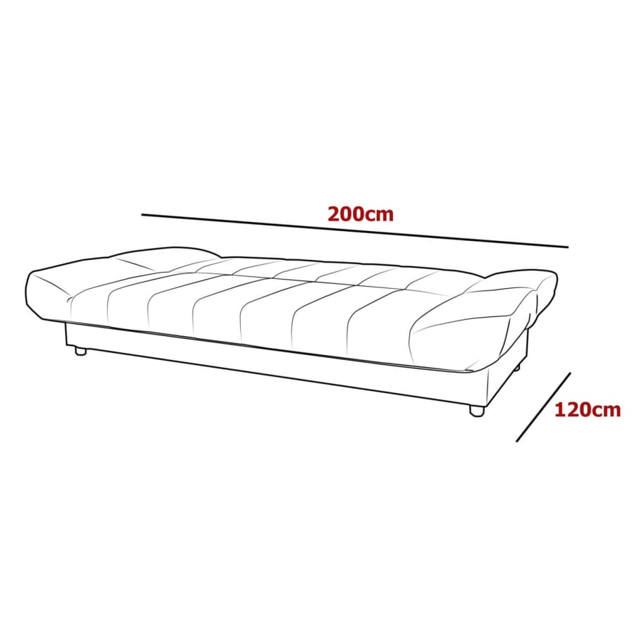 Banquette clic clac convertible en tissu rouge