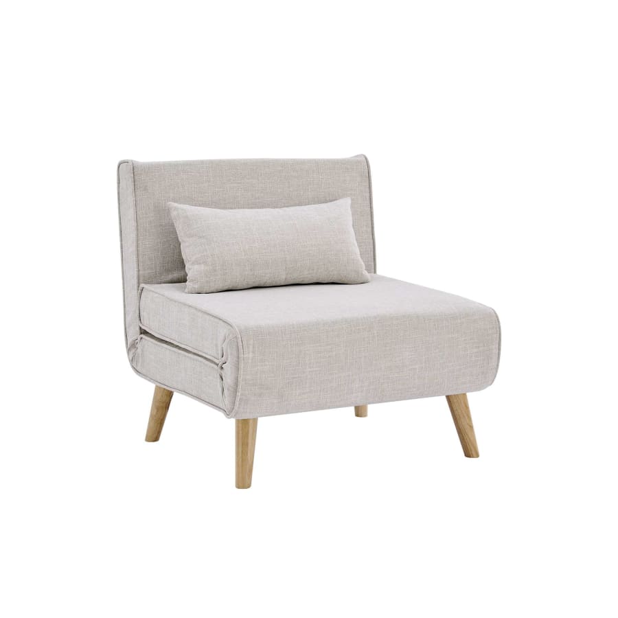 Fauteuil convertible en tissu beige