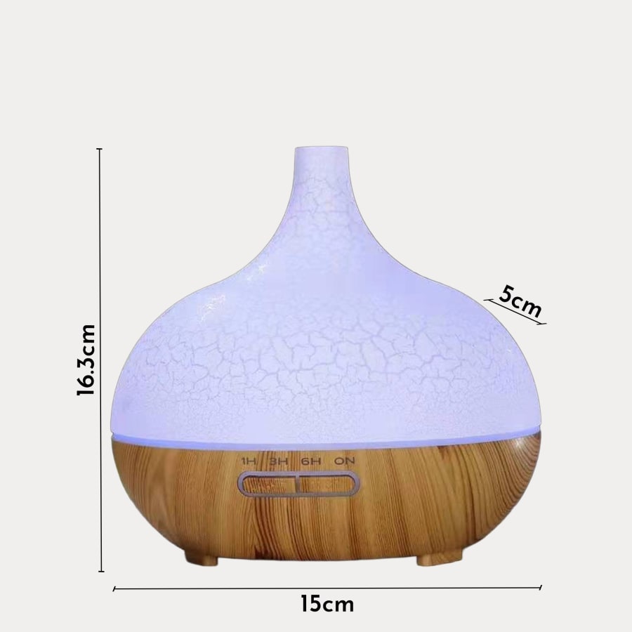 Diffuseur d'huiles essentielles &agrave; LED couleur bois et blanc