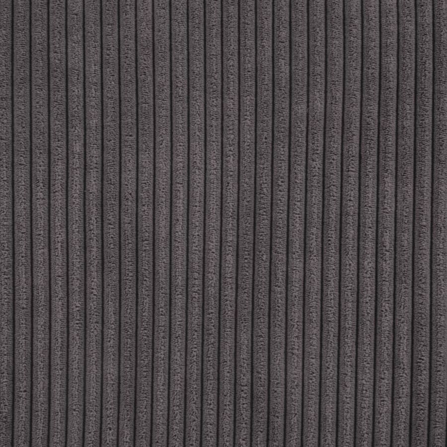 Canap&eacute; panoramique convertible avec coffre en velours c&ocirc;tel&eacute; gris anthracite