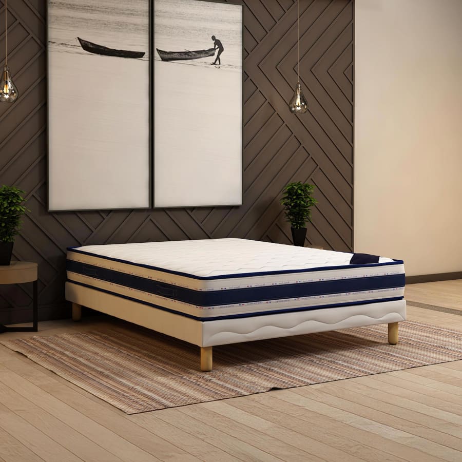 Ensemble sommier + matelas m&eacute;moire de forme 22 cm 140x190