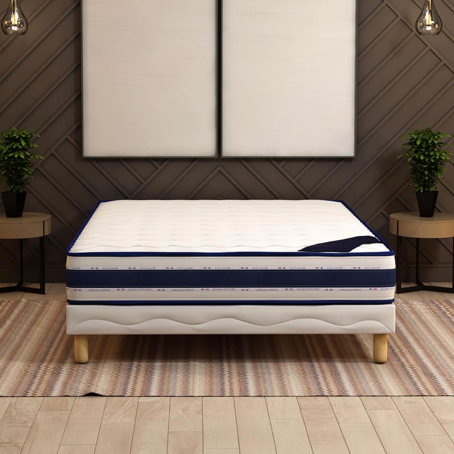 Ensemble sommier + matelas m&eacute;moire de forme 22 cm 140x190