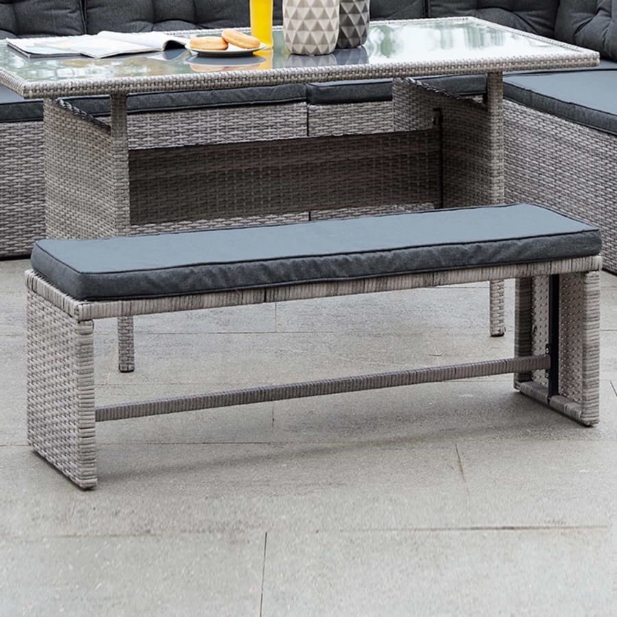 Salon de jardin canap&eacute; d'angle en r&eacute;sine tress&eacute;e 8 personnes