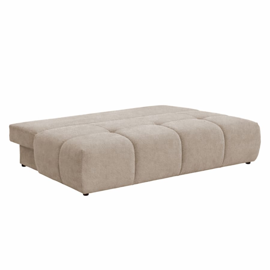 Canap&eacute; 3 places convertible avec coffre en tissu beige