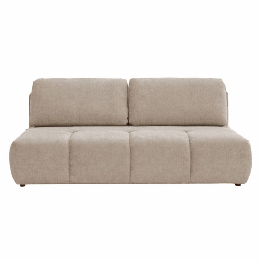Canap&eacute; 3 places convertible avec coffre en tissu beige