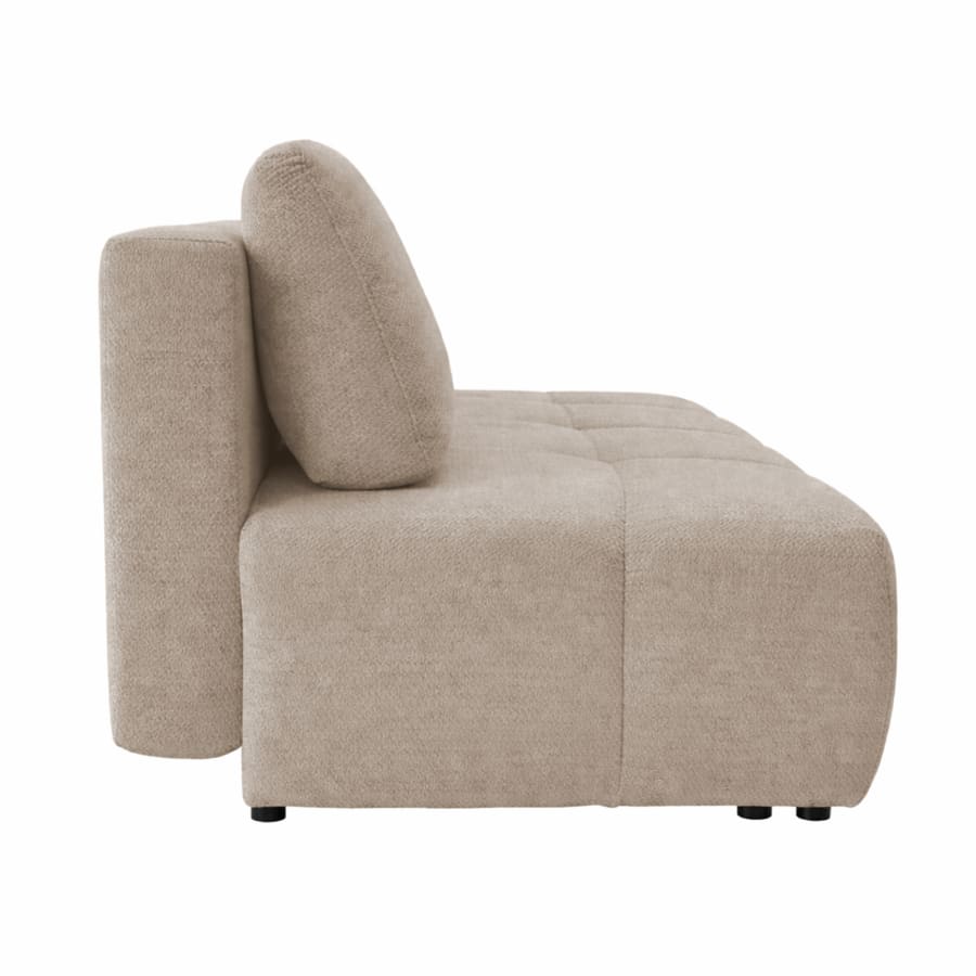 Canap&eacute; 3 places convertible avec coffre en tissu beige