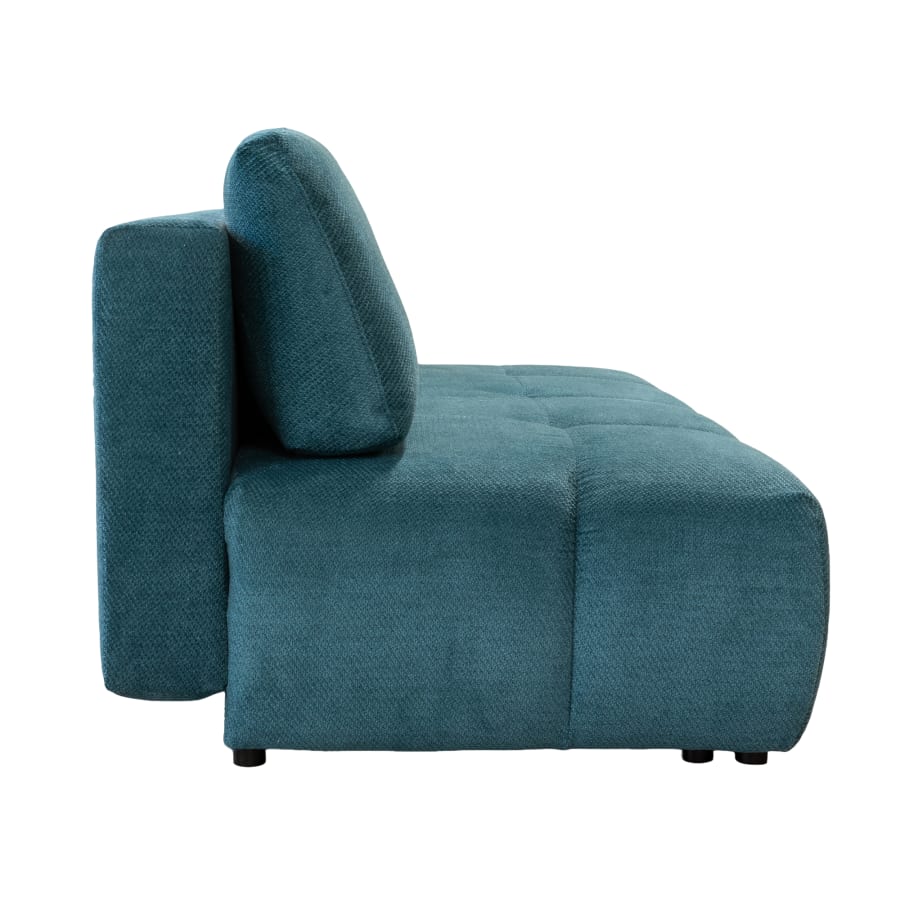 Canap&eacute; 3 places convertible avec coffre en tissu bleu