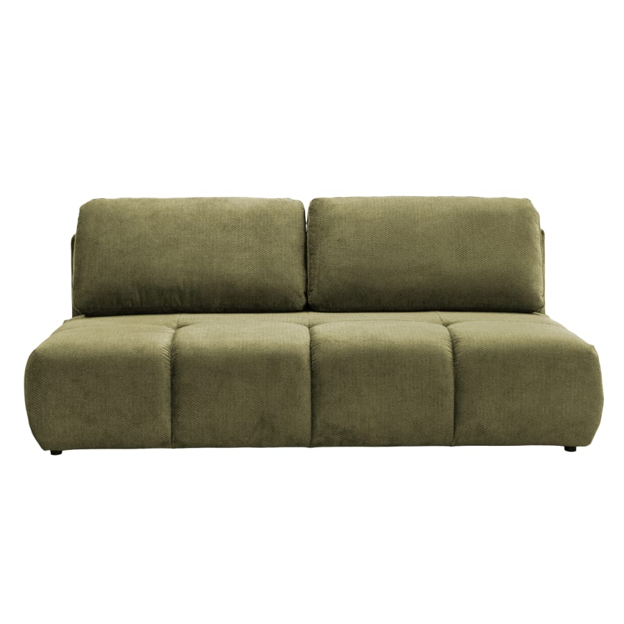 Canap&eacute; 3 places convertible avec coffre en tissu vert