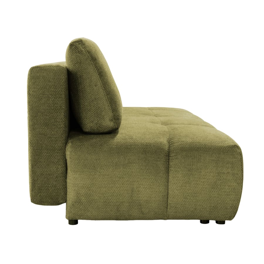 Canap&eacute; 3 places convertible avec coffre en tissu vert