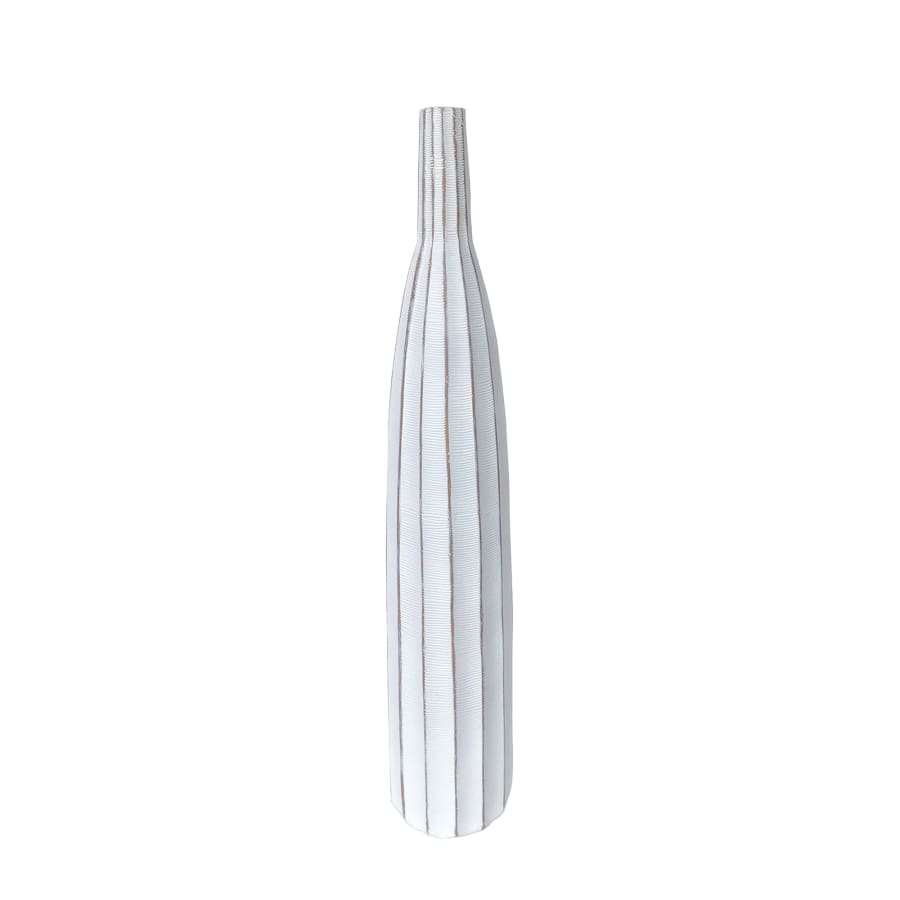 Vase soliflor en r&eacute;sine blanc H50 cm