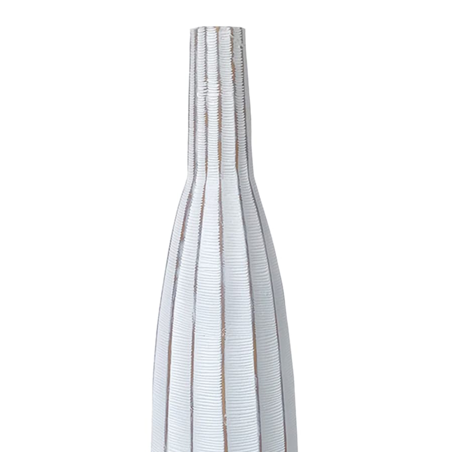 Vase soliflor en r&eacute;sine blanc H76 cm