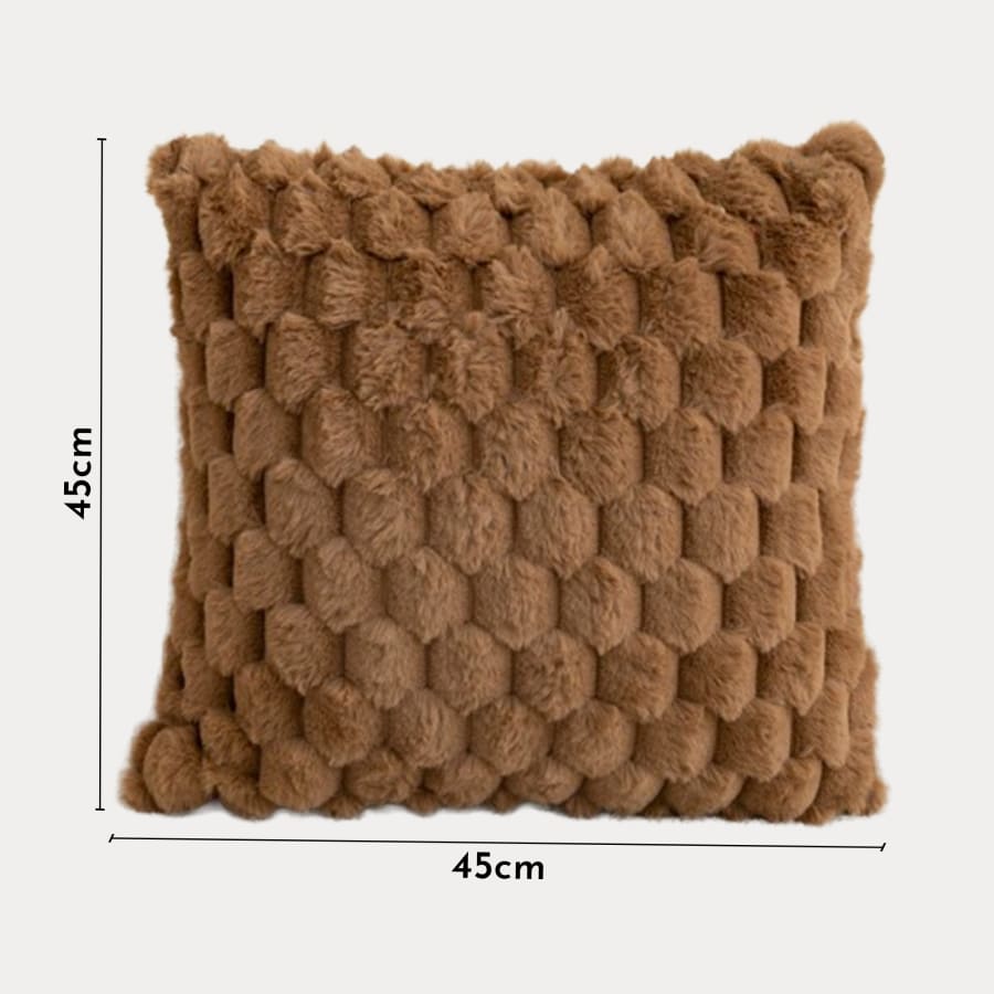 Coussin carré en tissu marron 45x45 cm